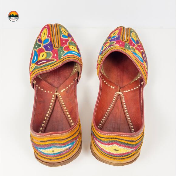 Handcrafted Punjabi Jutti Khussa Mojari Flats Multicolor Women's Size US 9 - Picture 5 of 16